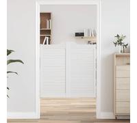 Générique Portes battantes à persiennes 1 Paire Blanc 100 x 100 cm,Portes d'entrée,5.58KG-4107146