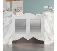 Générique Portes de Café, Porte Battante Double Saloon, W80-170cm Porte de Bar en Bois Massif avec Charnières pour Entrée Cuisine Salon Bureau(Blanc,H100cm x W126cm)