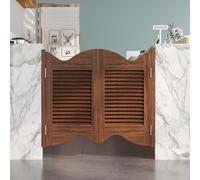 Générique Portes de Café, Porte Battante Double Saloon, W80-170cm Porte de Bar en Bois Massif avec Charnières pour Entrée Cuisine Salon Bureau(Brun,H90cm x W158cm)