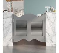 Générique Portes de Café, Porte Battante Double Saloon, W80-170cm Porte de Bar en Bois Massif avec Charnières pour Entrée Cuisine Salon Bureau(Gris,H100cm x W116cm)