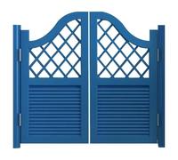 Générique Portes de Salon Personnalisables en Bois Massif pour Bar et café, Porte d'entrée battante à persiennes, Fermeture Automatique, Bleu foncé, 99 x 99 cm - Idéale pour cloisonner Une Cuisine ou