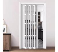 Générique Portes Pliantes TéLescopiques Porte AccordéOn Interieur Facile à Nettoyer Rail SupéRieur en Alliage D'Aluminium éPaissi avec Poulie pour Salon Cuisin,1,80 * 225cm/31.5 * 88.6in