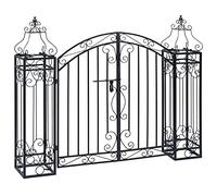Générique Portillon ornemental de Jardin Fer forgé 122x20,5x100 cm,Maison & Jardin,Pelouses & Jardins,Vie en extérieur,Structures extérieures,Arches, treillages & pergolas de Jardin,Noir,11.3kg,49419