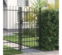 Générique Portillon Simple Porte avec Dessus arqué Acier 1x1,75 m Noir,Quincaillerie, Clôtures & barrières, Portillons, Noir (Poids 16.78KG)