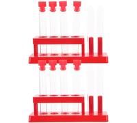 Générique Portoir Tube à Essai en Plastique avec Bouchons, Tubes Expérimentaux Transparents pour Garçon et Filles, Étui Anti-fuite avec Scellement, pour Stockage de Couleur Aléatoire