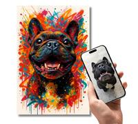 Générique Portrait Animal Personnalisé - Style Graffiti Pop Art Coloré - Donnez le Sourire à Votre Animal - Poster Unique Cadeau Original pour Amoureux des Animaux (Impression Premium) (30×40 cm)