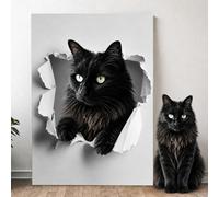 Générique Portrait Personnalisé de votre Animal de compagnie - Affiche ou toile sur mesure de Chat ou Chien Art Déco - Cadeau Drôle à partir de Photo pour Décoration salle de bain