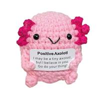 Générique Positive Axolotl Crochet, Crocheted Plush Support Toy, 2.76x2.36x1.18 inches Emotional Comfort Animal, Handmade Creative Design, Perfect for Women, Friends, Adults, Unique Present Idea