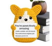 Générique Positive Crochet | Chiot Décorative Inspirante pour Bureau,Mini Animaux en Crochet - pour Maman Papa Fille Fils Sœur Amies Ados Femmes Collègues