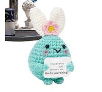 Générique Positive Crochet, Cute Crochet Animals, 3.94x2.17 inches Lightweight Uplifting Plush, Motivational Inspirational Knitted Bunny for Gifting to Mom, Friend, Home Decor and Bedroom