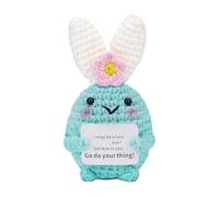 Générique Positive Crochet, Emotional Support, Wool Material Pocket Size Cheerful Design Soft Texture Lightweight Cozy Charm, Handmade Bunny for Friend, 3.94x2.17inches