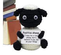 Générique Positive Crochet Sheep, Emotionally Supportive Crochet Animal Doll with Uplifting Message, Plush Decor for Living Room Bedroom Office, Encouragement Gift