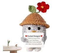 Générique Positive Doll, Penguin Knitted, Positive Affirmation Handmade Craftsmanship Adorable Penguin Motivational Message, Life Card for Men, Women, Family, Friends