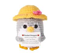 Générique Positive Doll, Penguin Knitted, Positive Affirmation Handmade Craftsmanship Adorable Penguin Motivational Message, Life Card for Men, Women, Family, Friends