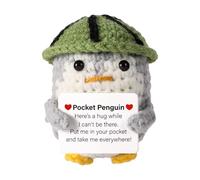 Générique Positive Doll, Penguin Knitted, Positive Affirmation Handmade Craftsmanship Adorable Penguin Motivational Message, Life Card for Men, Women, Family, Friends
