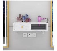 Générique Poste De Coiffure Mural, équipement De Rangement pour Salon De Coiffure, Panneau De Particules De Bois Massif, Conception De Support De Sèche-Cheveux (White#b 70x30x16cm)