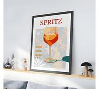 Générique Poster cocktail Aperol Spritz. Affiche cocktail rouge. Recette Spritz fr, décoration pour bar et cuisine sans cadre. Illustration Spritz. (50x70)