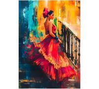 Générique Poster coloré d'une danseuse flamenco. Affiche flamenco Espagne, europe. Décoration murale latine, maximaliste grand format, sans cadre (70x100)