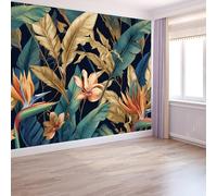 Générique Poster Mural 3D Exotique 250 X 175 Cm Tropical Fleurs Feuilles Oiseaux Papier Peint Panoramique Multicoloretapisserie Photo Peinture Murale Pour Salon - Moderne Décoration Poster Tableaux