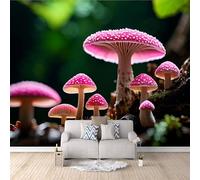 Générique Poster mural chambre Champignons naturels, Papier peint Gros champignon 450x315cm Fond mural complet fresque murale moderne art murale 3D salon chambre enfant décoration facile à poser