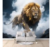 Générique Poster Mural Chambre Lion Mâle, Wallpaper Art Photo Prédateurpour Salon Esthétique Raffinée Cache Les Imperfections Du Mur Installation Sans Effort Sans Traces Ni Bulles 200X140cm