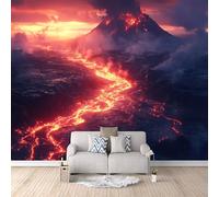 Générique Poster Mural Chambre Magma, Wall Mural Volcan 450X315Cm Fond Mural Complet Fresque wallpaper Moderne Art wallapper 3D Salon Chambre Enfant Décoration Facile À Poser