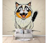 Générique Poster Mural Chambre Minou, Mural Wallpaper Non-Woven Animaux Drôlesrafraîchit Instantanément Votre Intérieur Ambiance Immersive Solution Rénovation Rapide Papier Peint Écologique 300X256cm