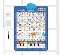 Générique Poster Parlant - Jeux Bilingues d'Alphabet et de Chiffres - Poster Parlant Interactif d'apprentissage avec Musique - pour 1-6 Ans Maternelle Anniversaire Salle de Classe