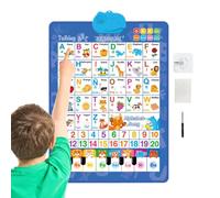 Générique Poster Parlant Jeux Bilingues d'Alphabet et de Chiffres | Poster Parlant Interactif d'Apprentissage avec Musique pour Âge 1-6, Maternelle, Anniversaire, Fêtes de Vacances, Noël,