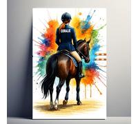 Générique Poster Personnalisé Cavalière - Cadeau d’équitation Personnalisable Femme avec Nom, Décoration Cheval Fille en Affiche ou Toile.