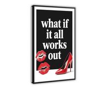 Générique Poster sur toile avec citations inspirantes « What If It All Works Out » (7) 40 x 60 cm