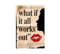 Générique Poster sur toile sans cadre avec citations inspirantes « What If It All Works Out » (20 x 30 cm)