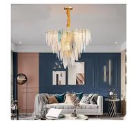Générique Postmodern Luxury Light Fixture For Living Room Creative Colored Art Glass For Dining Room Master Bedroom Lighting(White light,D blue D80X70CM)