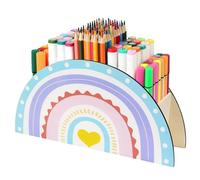 Générique Pot a Crayon Enfant,Pot a Crayon Bureau,Porte-Crayons Arc-en-Ciel,Pot a Crayon en Bois,Pot à Crayons pour Enfants,Organiseur de Bureau,pour Enfants et Organisation de Salle de Classe