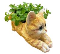 Générique Pot À Fleurs en Forme De Chat | Pot De Fleurs en Résine Statue De Chat Décoratif,Jardinière D'Extérieur - pour Jardin Intérieur Extérieur Maison Étagère À Livres Entrée Paysage Salon