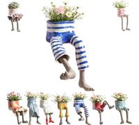 Générique Pot À Succulentes en Forme De Jambe Humaine Assise, Décoration Créative Suspendue pour Succulentes, Joli Pot De Fleurs en Forme De Jambe Suspendue, Pots À Cactus Originaux Et Insolites (D)