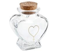 Générique - POT COEUR COMMUNION VERRE 4X4X6CM TRANSPARENT