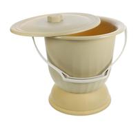 Générique Pot de Chambre Adulte Grand Format 6,5l en Pp Robuste Couvercle Hermétique Anti-odeurs, Seau à Urine Portable Jaune Abricot, Bassin Hygiénique pour Personnes Âgées, Femmes