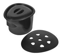 Générique Pot de Chambre Noir avec Couvercle en Plastique, Pratique et Facile à Transporter, pour Chaise Percée et Usage à Domicile pour Adultes et Seniors Plusieurs styles