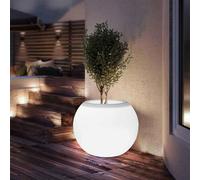 Générique Pot de Fleur LED Rechargeable avec Télécommande - Pot Lumineux Étanche 16 Couleurs pour Intérieur Extérieur, Déco Jardin Balcon Terrasse, Alternative au Pot Solaire,One Size,White