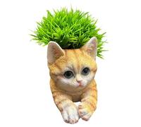 Générique Pot De Fleurs en Forme De Chat,Statue en Résine Décorative Pot De Fleurs - Petite Jardinière | pour Bureau Intérieur Extérieur Jardin Étagère Entrée Salon Espace De Travail Appui De
