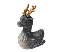 Générique Pot de Fleurs en Résine, Motif Dessin Animé, Décoration Moderne, Idéal pour Un Bureau, Une Fenêtre Ou Un Hôtel. Cadeau Parfait, Renne Noir
