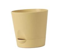 Générique Pot de Fleurs Rond à Arrosage Automatique avec Soucoupe Amovible. Structure Compacte et Multifonctionnelle. Support pour Plantes Ornementales en Résin, Kaki