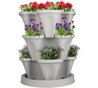 Générique Pot de Fleurs Vertical en Plastique à 6 Niveaux Pots de Fleurs Empilable Jardinière en Tour pour Fraises Poivrons Fleurs Et Plantes et Jardin Vertical IntéRieur Et ExtéRieur,G