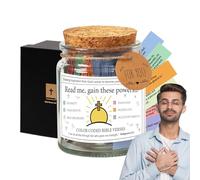 Générique Pot De Versets Bibliques - Bocal En Verre Avec Cartes De Prière Chrétiennes Colorées Pour Espoir Et Confort, Cadeau Religieux Pour Femme Maman Papa Amis, Versets Quotidiens D'Encouragement
