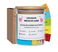 Générique Pot Idées Rendez Amoureux 100 Suggestions Cadeau Couple Mariage Anniversaire Thèmes Codés Couleur Verre Décoratif Boîte Messages Creative Renforce Relation Dimensions 84x84x104mm