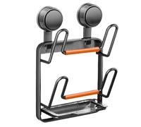 Générique Pot Lid Organizer - Drill Free Vertical Storage Stand, Suction Cup Pan Top Cradle, Secure Locking Lever and Heat Resistant Frame, Space Saver Mechanism, Perfect for Dining Prep Areas