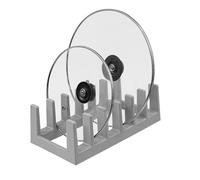 Générique Pot Lid Organizer Rack, 6 Slot Vertical Storage Holder, Non Slip Space Saving Kitchen Storage Solution, Adjustable Cookware Stand, Kitchen Cabinet Organizer for Lids Plates Cutting Boards