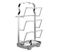 Générique Pot Lid Organizer - Stainless Steel 15.35 Inch | Wall Mount Pan Cover Rack, Multi Layer Kitchen Stand, Space Saving Countertop Storage For Pantry Dorm Restaurant Use