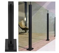 Générique Poteaux de clôture en Verre, poteaux de Balustrade, Garde-Corps de Balcon en Verre, système de Serrage, escaliers de Couloir intérieurs(Black-End Post,105cm/43)